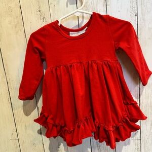Serendipity Baby Girl Red Ruffle Dress Long Sleeve Boutique Holiday Valentine